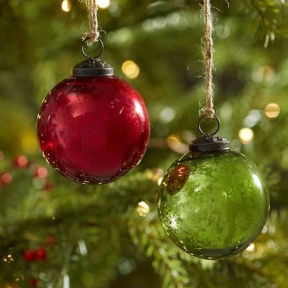 Pottery Barn Holiday Pottery Barn Mercury Glass Ornaments Poshmark